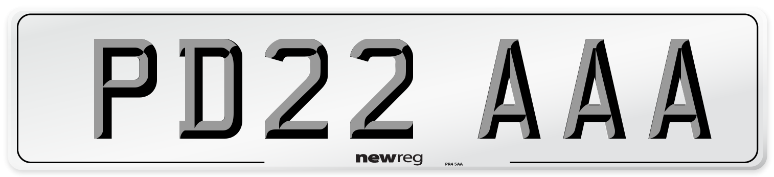 PD22 AAA Number Plate from New Reg